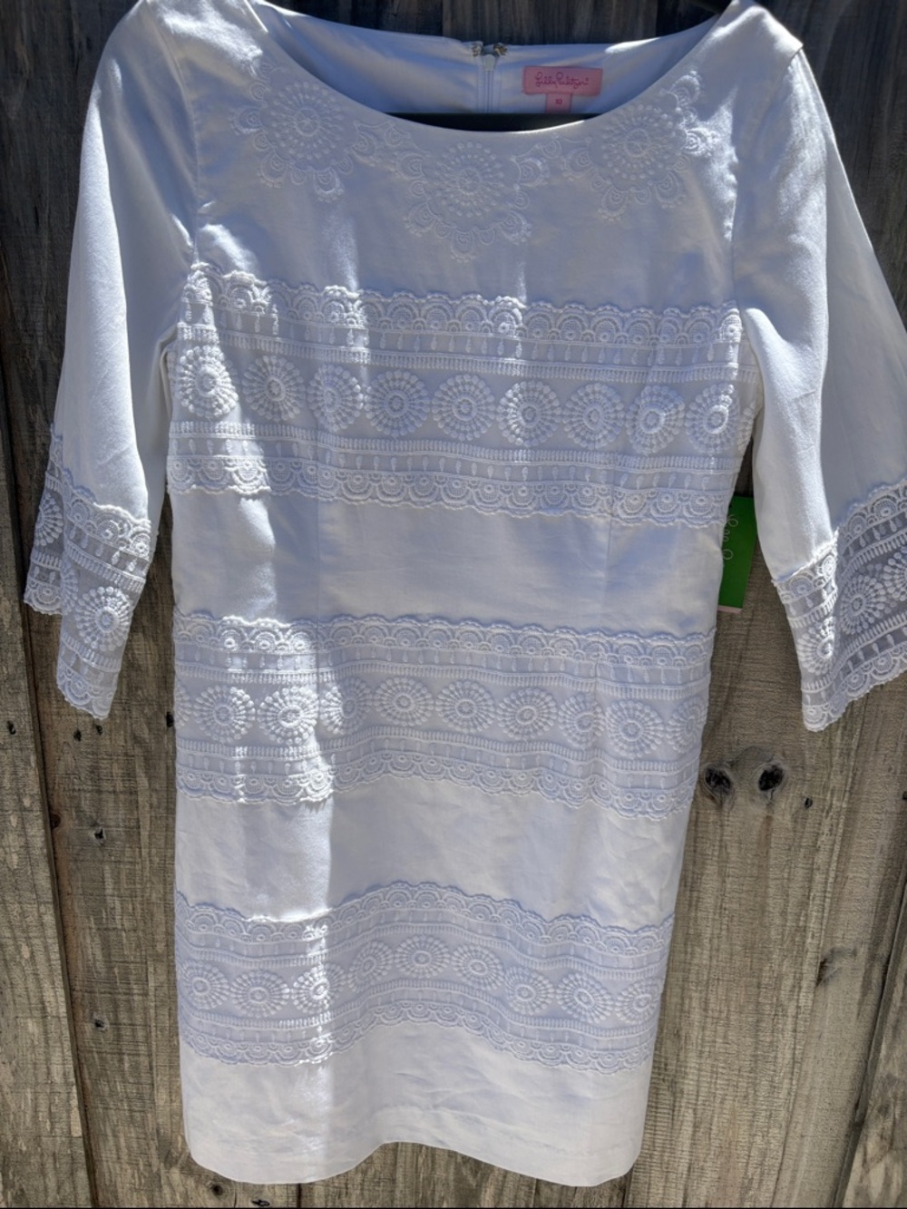 Lilly Pulitzer white Lace-Panel Shift Dress